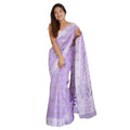 Women's Cotton Printed Saree With Unstitched Blouse 5.5Mtr (Lavender)