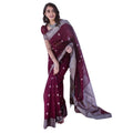 Women's Cotton Printed Saree With Unstitched Blouse 5.5Mtr (Maroon)