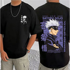 Men's Casual Cotton Blend Printed Round Neck Half Sleeve T-Shirt (Black)