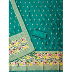 Women's Banarasi Silk Printed Unstitched Salwar Suit Material With Dupatta (Rama, 3Mtrs)