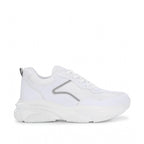 Women's Casual Mesh Printed Lace-Ups Shoes (White)