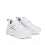 Women's Casual Mesh Printed Lace-Ups Shoes (White)