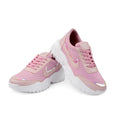Women's Casual Mesh Printed Lace-Ups Shoes (Pink)