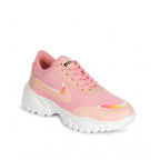 Women's Casual Mesh Printed Lace-Ups Shoes (Pink)