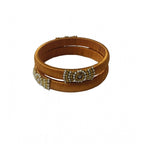 Women's Plastic Silk Thread Bangles (Light Brown, Size: 2.1)