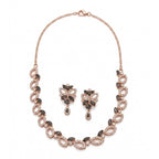 Women's Brass Silver Plated Necklace set (Silver)