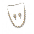 Women's Brass Silver Plated Necklace set (Silver)