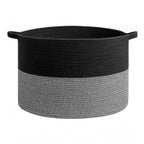 Cotton Pack Of_1 16x14 Inch Storage Basket For Clothes With Out Lid (Black-Black-Kidi)