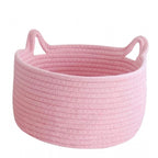 Cotton Pack Of_1 Plain Cat Basket 9x5 Inch (Pink)