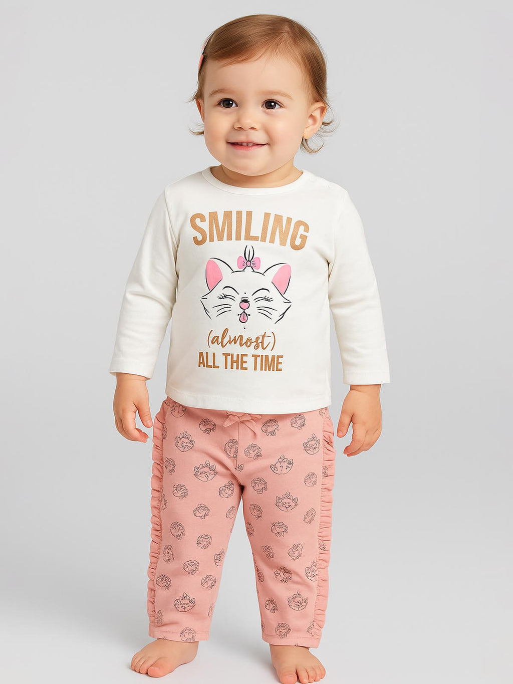 Baby Girls Printed Top n Jogger 2 Pc Set