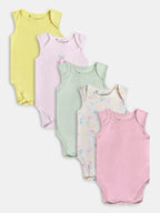 Baby 5-Pack Sleeveless Bodysuits Mixed