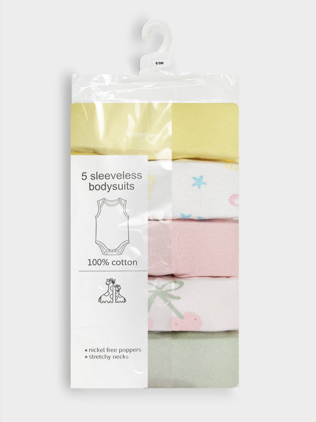 Baby 5-Pack Sleeveless Bodysuits Mixed