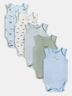 Baby 5-Pack Sleeveless Bodysuits Mixed
