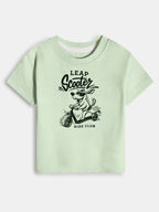 Baby Boys Printed Green T-Shirt