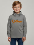 Boys Cowl Neck Sweatshirt Grey Melange