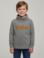 Boys Cowl Neck Sweatshirt Grey Melange