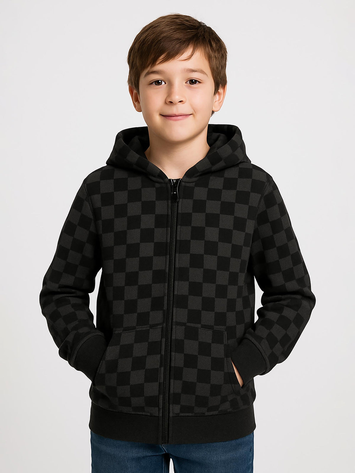 Boys Hooded Full Zipper Sweatshirt