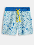 Boys French Terry Blue AOP Shorts