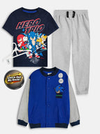 Boys 3-Pc Blue Jogging Set