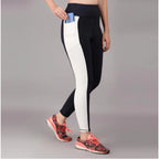 Women's Polyester Solid Ankle length High Waisted Tights (Navy Blue)