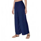 Women's Casual Rayon Solid Ankle Length Palazzo (Navy Blue , Free Size)