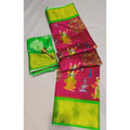 Women's Digital Dolla Silk Printed Saree With Unstitched Blouse 5.5Mtr (Pink)