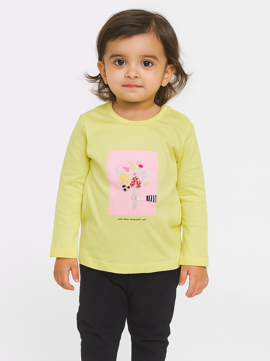Baby Girls Yellow Flower T Shirt