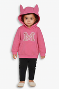 Baby Girls Hooded Pullover Pink Sweatshirt