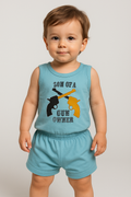 Q-Club Baby Boys Printed Shorty Set