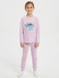 Girls Printed Lilac Pyjama Set