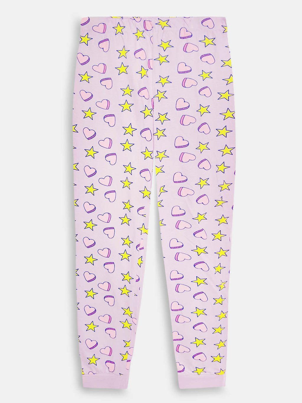 Girls Printed Lilac Pyjama Set