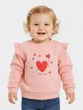 Baby Girls Pink Heart Pullover Sweatshirt