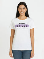 Ladies Printed T Shirt White