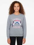 Girls Grey Fleece Pullover Sweatshirt