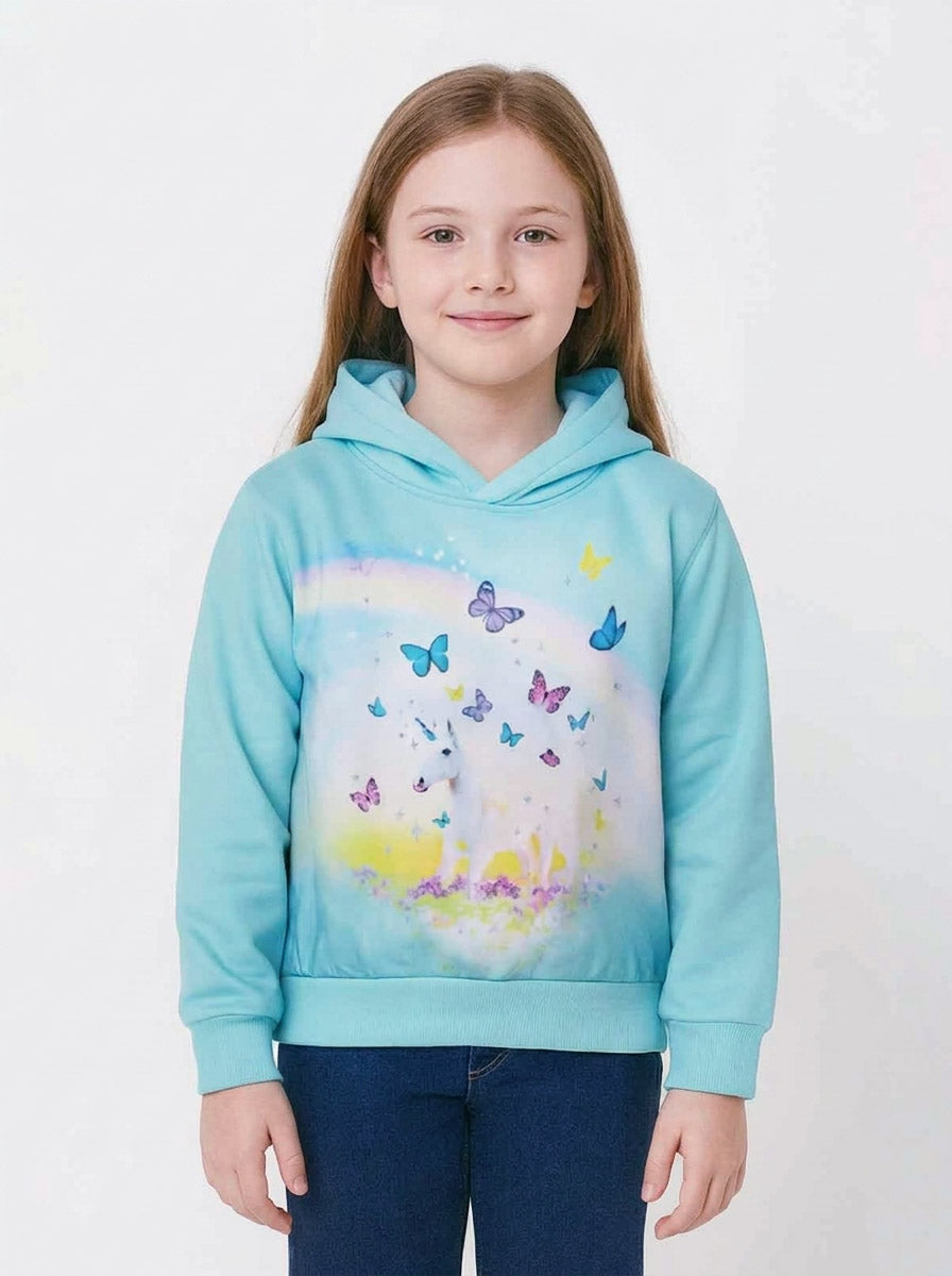 Kids Girls Hooded Pullover Sweatshirt