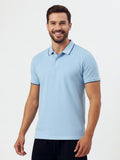 Mens Short Sleeve Aqua Polo