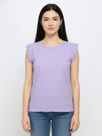 Ladies Crochet Lilac Top
