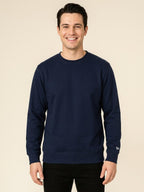 Men Pullover Fleece Navy Sweatshirt