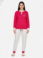 Ladies Printed Interlock Winter Pyjama Set Box Pack