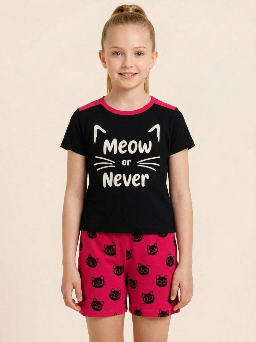 Girls Printed Shorty Set