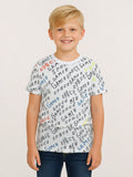 Boys Printed T Shirt | Light White