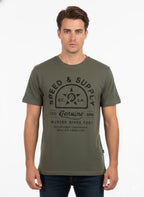 Mens Printed T Shirt Olive / Speed