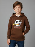Boys Hooded Pullover Sweatshirt Brown