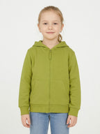 Girls Full Zipper Green Sweatshirt