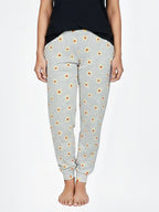 Ladies Printed Night Pant Grey Melange