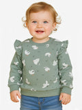 Baby Girls Green Bird Pullover Sweatshirt