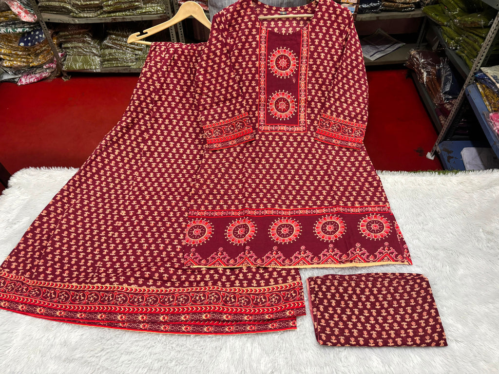 Cotton Block Print Sharara | Gopi Dress Set