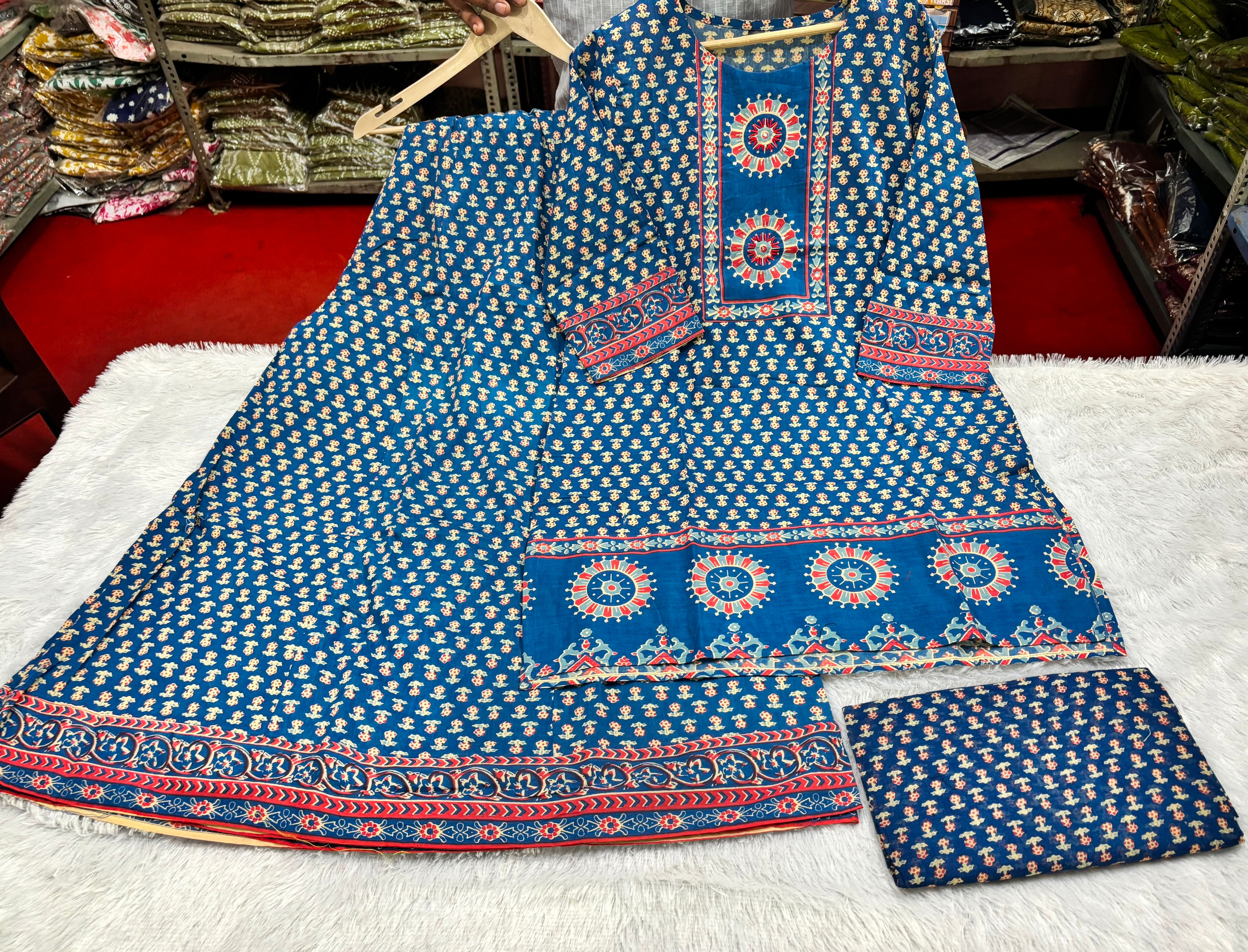 Cotton Block Print Sharara | Gopi Dress Set