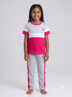 Girls Grey Fuchsia Pyjama Set