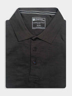 Mens Slub Textured Grey Polo Shirt
